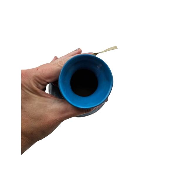 Vintage 1990s 3.5" Tall Hand Painted native American Style Pottery Vase Aztec - Picture 6 of 6